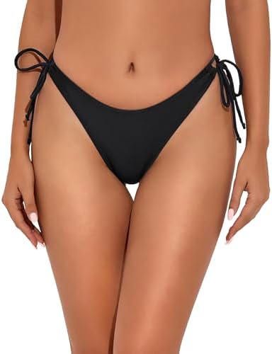 Bonneuitbebe Bikini Bottoms for Women Tie Side Bathing Suit Bottom Underclothing with Minimal Coverage Cheeky Swimwear Bottom