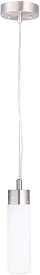 Ultralux 11 inch Modern LED Premium Opal Glass Mini Pendant, 600 Lumens 3000K Pendant Lighting for Kitchen Island, Hanging Light Fixtures for Hallway, Dining Room, Stairs, Bar and Bathroom