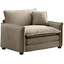 Wide Body Modular Corduroy Sectional Sofa Set, Deep Seating Armchair with Waist Pillow (Camel, 1-Seater)