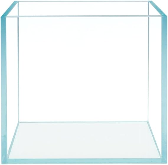Cube Rimless Frameless Extra Clear Low Iron Glass Aquarium, 5mm Glass, White Leveling Mat Included, w/Lids Options (2 Gal 7.8X7.8X7.8 in (20X20X20cm))