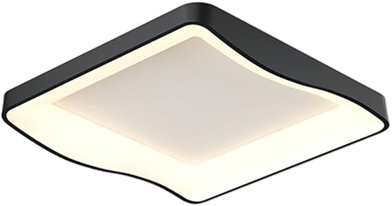 Square Ceiling Light Fixtures Modern Minimalist Lighting Dimmable Flush Mount LED Ceiling Lamp, Metal Finish Slim Flat Panel Lighting for Kitchen Bedroom Hallway Living Room