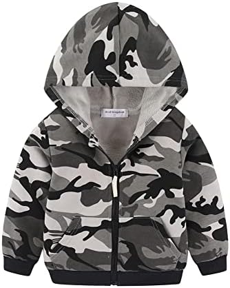Mud Kingdom Boy Zip Up Hoodie Sweatshirt with Hood Rainbow Patchwork