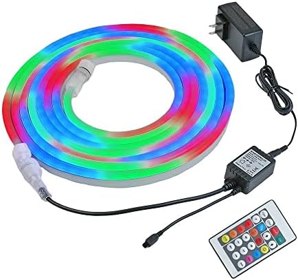 Novelty Lights RGBW Mini Neon Flex LED Rope Light Kit, 16.4 Feet Color Changing Gaming Lights with Remote, 500 Dynamic Color Effects, IndoorOutdoor Party Lights, Connect 2 Sets Up to 32.8 Feet