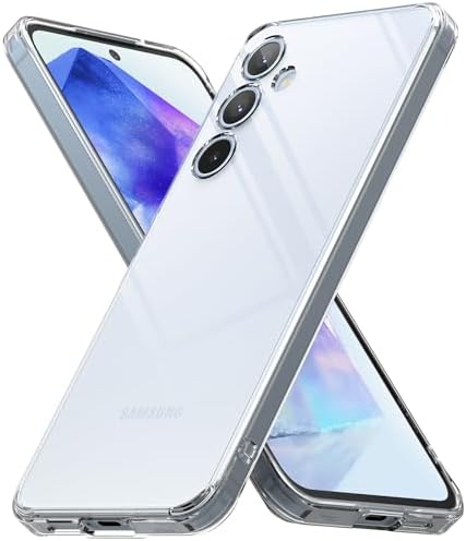 Ringke Fusion [Precise Cutouts for Camera Lenses] Compatible with Samsung Galaxy A55 Case, Transparent Phone Cover for Women, Men, Shockproof Bumper - Clear