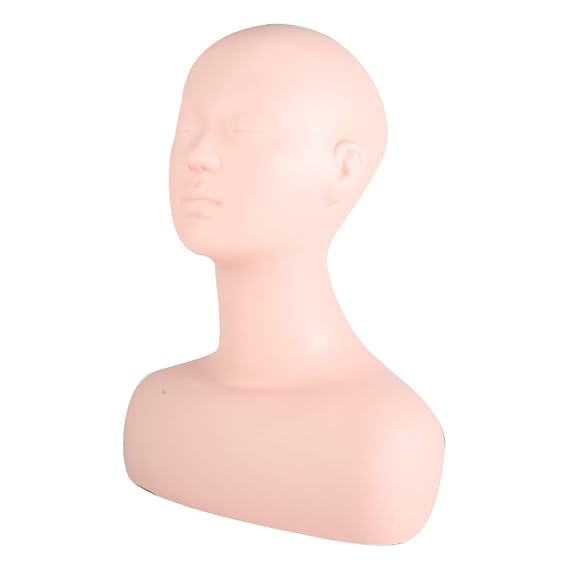 Multi-Function Massage Makeup Practice Soft Mannequin Head Model Makeup Practice Mannequin Head Wig Hat Display for Salons
