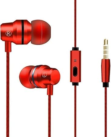 Earphones, Wired In-ear Headphones with Pure Sound and Powerful Bass, Lightweight Wired Earphones with Microphone and Volume Control, Wired Earbuds for Galaxy, Android, Smartphones and 3.5mm Devices
