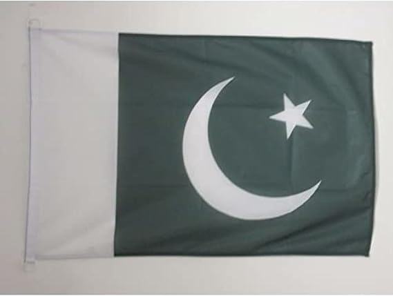 AZ FLAG Pakistan Boat Flag 2x3 ft Mesh Polyester Plastic Rings | Outdoor and marine use Pakistani 90x60 cm boat flag weather resistant with double stitched seams and reinforced edges