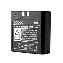 GODOX VB18 11.1V 2000mAh Rechargeable Lithium-ion Li-ion Battery Pack V850 V850II V860 V860II-C V860II-N V860II-S V860II-F V860II-O On Camera Flash Speedlight VB18 Battery, Improved