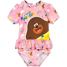 Hey Duggee Swimsuit Girls Cbeebies Pink Frill Sunsafe Swimming Costume Kids 18-24 Months