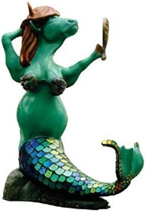 CowParade Retired Moomaid Mermaid 8" Collectible Hand-Painted Resin Sea Green Cow Figurine with Mirror