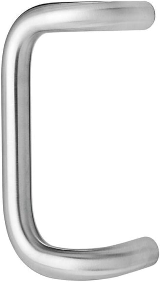 Rockwood BF157A.28 Aluminum 90-Degree Offset Door Pull, 1" Diameter x 9" Center-to-Center, Through Bolt Mounting for 1-3/4" Door, Clear Anodized Finish