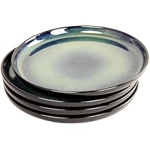 Ceramic Salad Plates Set 9.8 inch Large Dinner Plates Set of 4, for Main course, steak, burger, Dessert, Serving Plate, Chip Resistant and Scratch Resistant, Microwave and Dishwasher Safe