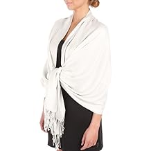 Sakkas Large Soft Silky Pashmina Shawl Wrap Scarf in Solid Colors