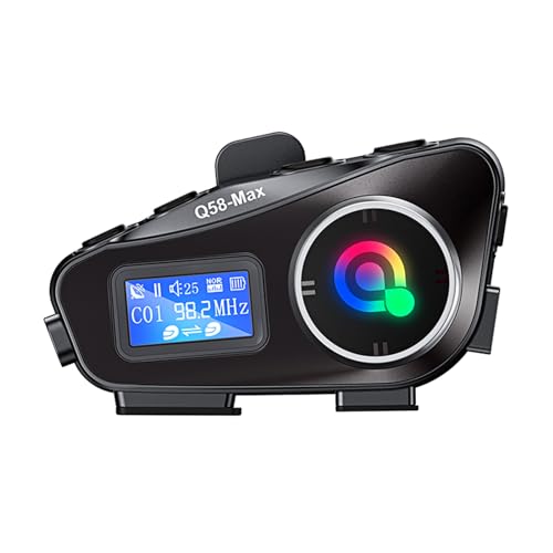 Docooler Q58Max Motorcycle Intercom Headset, CVC Noise Cancellation & Dual DSP Audio Multi-Path Processing Capabilities, Built-in 6 Personalized EQ Sound Effects, Talk and Communication Within 500M
