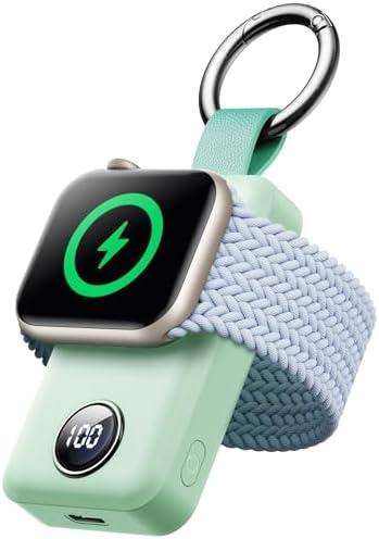JOYROOM Portable Charger for Apple Watch, 2000mAh Fast Charger for iWatch Series 1110987654321SEUItra 3UItra 2Ultra, with Compact Magnetic Design Travel EssentialMint