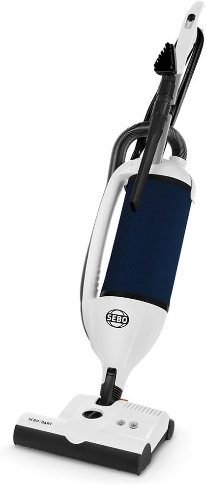 Sebo 9855AM Dart Upright Vacuum Cleaner ,  with Powerful ET-1 Powerhead for Pets and Carpeting, Made in Germany (Arctic White)