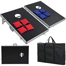 Nova Microdermabrasion Cornhole Game Set Includes 8 Regulation Bean Bags 2 Aluminum Cornhole Boards w/Carrying Case for Beach Lawn, Tailgating Party Backyard BBQ