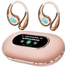 AI Translation Earbuds, Real-Time OWS Bluetooth Earphone, 3 in 1 Language Translator Headphone with LED Screen 140+ Languages Earphone fit iOS Android Ideal for Travel Business Gift (Pink)