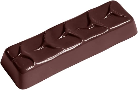 Chocolate World CW2363 Polycarbonate Candy Mold with 15 Enrobed-Bar Cavities, Each 26mm x 84mm x 20mm High