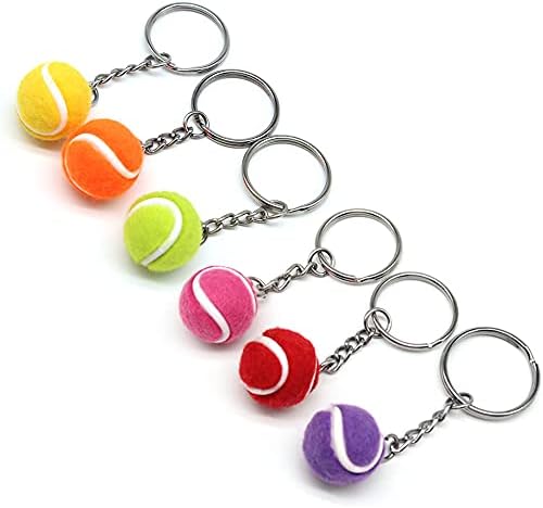 Mini Tennis Ball Key Decoration Accessory, Miniature Tennis Ball Keychain with Comfortable Felt Material, Great for Tennis Fans, Friends, Family, Keychain for Sports Fan