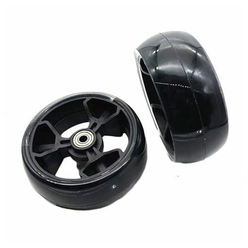 2 Pack Scooter Wheels with Bearings Scooter Replacement Wheels Light Up 120mm Scooter Wheels for Kick Scooters Front 120mm Rear 80mm 3-Wheeled kid Scooter Replacement Wheels Black,120mm