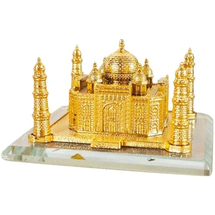 Alloy Taj Mahal Miniature Building Model Golden Color Sturdy Famous Landmark Meaningful Collection for Restaurants Exquisite