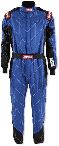 RaceQuip Chevron-5 One Piece Multi Layer Racing Driver Fire Suit SFI 3.2A  5 Rated Blue XL 91609269