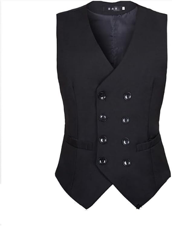 Mens Victorian Steampunk Vintage Vest Gothic Double Breasted Vest
