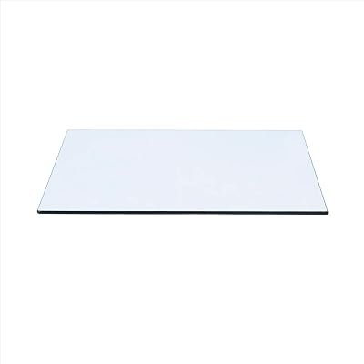Spancraft 18 X 24 Rectangle Clear Glass Table Top 12 Thick with Flat Polished Edge and Touch Corners