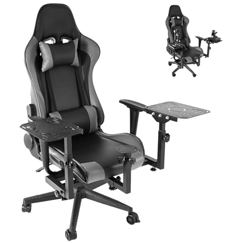 Gazzyt Removable Flight Simulator Cockpit with Gray Seat Fits for LogitechThrustmaster X52 X52PRO X56,Racing Wheel Hotas Warthog T16000M Not Included Pedals, Joystick and Throttle