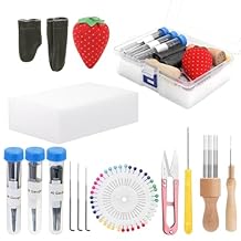 YRMJ 53 Pack Felting Tool Set, 3 Sizes of Felting Needles, Soft Working Pad & Accessories for All Your Needle Felting, Wool Crafting, and DIY Art Projects