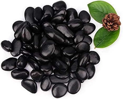 [18 Pounds] Black Pebbles Aquarium Gravel River Rock, Natural Polished Decorative Gravel,Garden Outdoor Ornamental River Pebbles Rocks,Black Stones,Polished Gravel for Landscaping Vase Fillers (18.6)