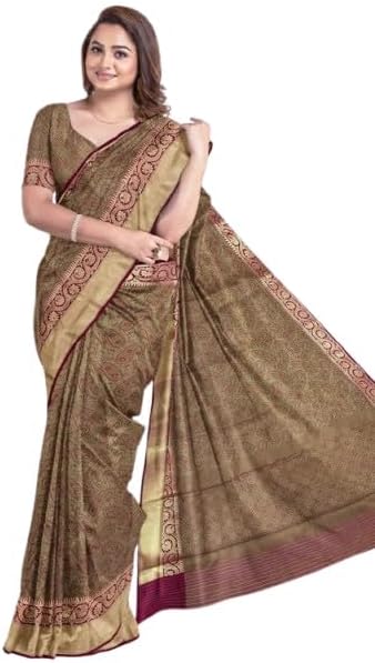 Women's Premium Jamawar Saree with Kalgi Motif | Unstiched Blouse