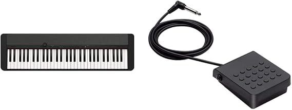CT-S1BK Casiotone Piano-Keyboard & Casio SP-3 - Sustain Pedal Compatible with All Casio Keyboards and Digital Pianos with A Pedal Jack