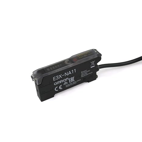 OMRON E3X-NA11 12-24 VDC, 200 MM Sensing Distance, 4-Element LED (625 NM), Digital Fiber Amplifier, NPN, PRE-LEADED Connection, RED LED, W/BAR Graph Display