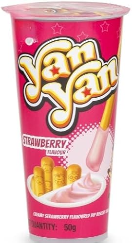 Yan Yan Biscuits Strawberry 50g (Pack of 12) "Deliciousness that brings a smile" For All Occasions