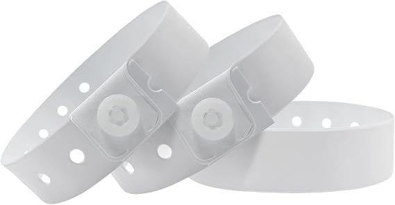 White Plastic Wristbands 500 Pack, Colored Wristbands for Events