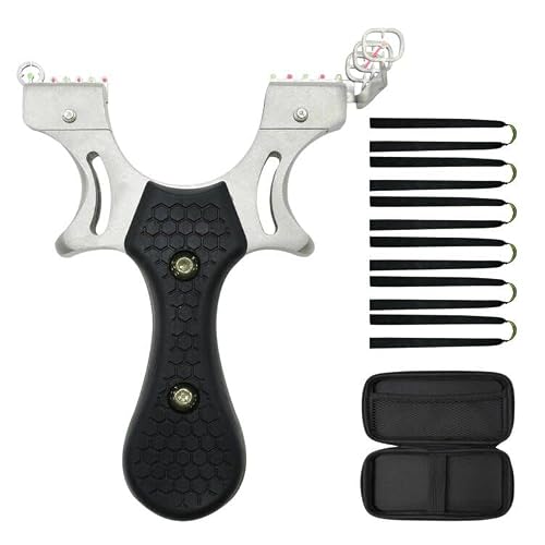 Obert Slingshot Set Hunting Slingshot Catapult Toys Powerful Metal Slingshot for Adult Outdoor Sports with Heavy Duty Slingshot Bands and Extras