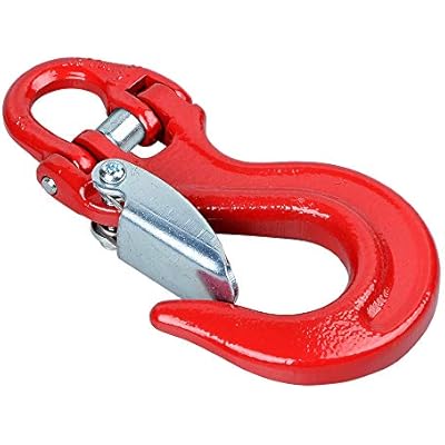 Astra Depot Red Forged Steel 316 14 Grade 80 Safety Latch Clevis Synthetic Winch Cable Hook - 17,000 lbs
