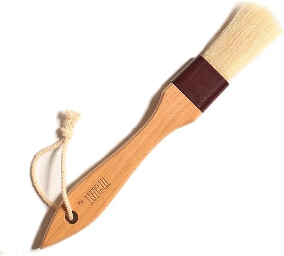 MSART Pastry Brush - Natural Boar Bristle Wooden Food Basting Brush, 1 Inch