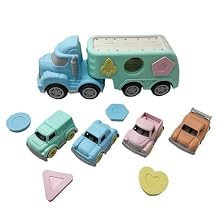 5-in-1 Carrier Transport Truck,Boy Car Truck Toys, Toy Vehicle Playsets with 4 Free Wheel Cars W/Shape Sorter, Birthday Gifts for Toddlers Boys and Girls, Kids,Ages 3+