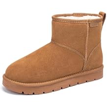 Snow Boots for Women, Warm Women's Mini Boots, Genuine Suede Winter Booties with Stretch Wool Insole, Fashion Anti-Slip Short Ankle Booties