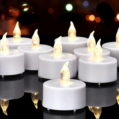 Battery Operated Tea Light Candles:200 Pack Flameless LED Realistic Flickering Candles 100 Hours Electric Fake Candle in Warm White Ideal for Party, Wedding, Birthday, Gifts and Home Decoration