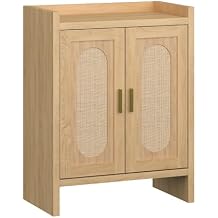 Panana 5 Layer Farmhouse Style Shoe Cabinet, Wooden Freestanding Shoe Rack with 2 Doors and Adjustable Shelves, Shoe Storage Organizer for Entryway Hallway Closet (Farmhouse Brown, 5 Tier)