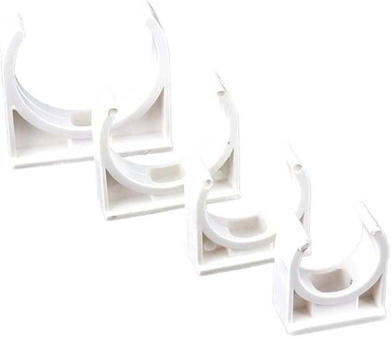 PVC Water Pipe Clamps Clips Support Tubing, 10pcs PVC Pipe Clamp U-Type Clamp(White,25mm)