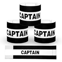 3PCS Captain Armbands, 8x31 Cm/3.15x12 Inch Black Soccer Captain Armband Adjustable Leader Armband Team Sport Armband Football Rugby Basketball Player Band for Adult Youth Soccer Volleyball Team