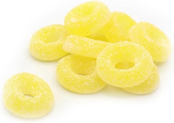 Pineapple Flavoured Ring-Shaped Sweets Coated in Sour Sugar (250g)