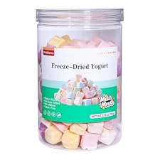 Freeze Dried Yogurt Chunks 5.3 oz, Freeze Dried Ice Cream Crispy Skin Mixed with Fruit Flavors, Mango, Strawberry, Blueberry and Original Flavors Assorted Pack,Yogurt Fruit Snacks,Milk Suga