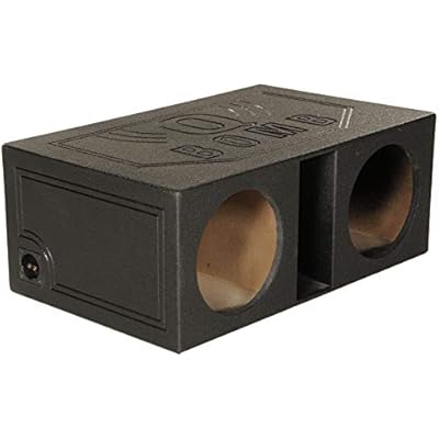 QPower 12 Inch Dual Vented Subwoofer Box, Ported Sub Enclosure System, Black - Car Audio and Sound Systems Accessories for Subwoofers and Speakers