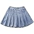 Skirts for Girls Denim Skirt Pleated High Waist Jean Skorts with Shorts Underneath